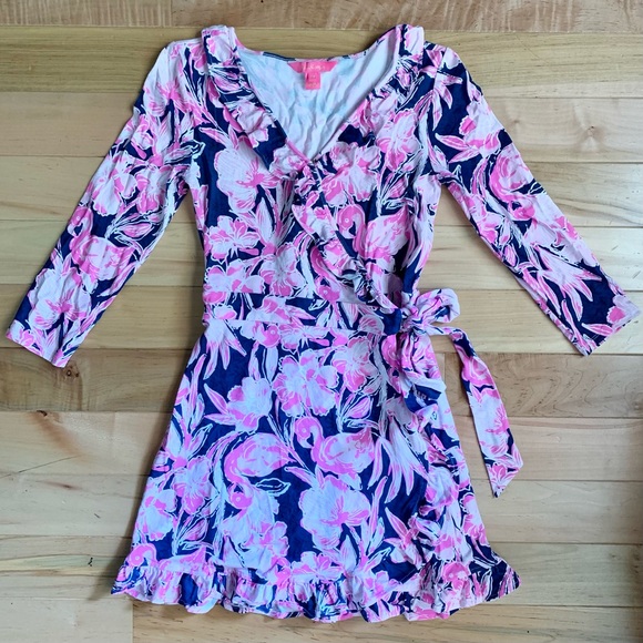 Lilly Pulitzer Jessalynne Romper in “Inky Navy Flamingle” - Picture 2 of 7